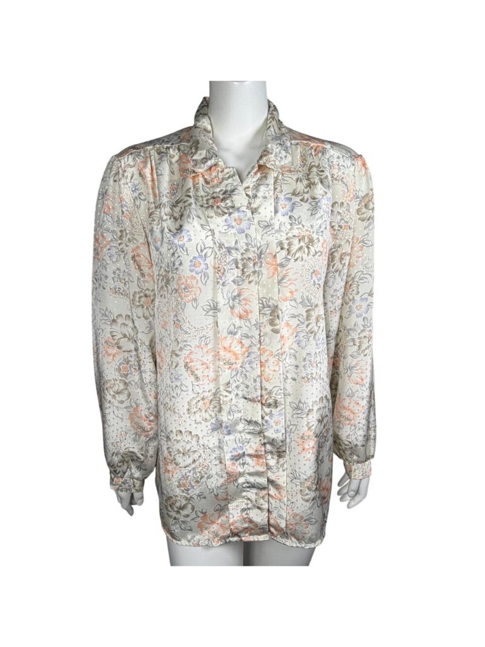 Vintage Cricket Lane Floral Button Up Blouse Shirt Size 14